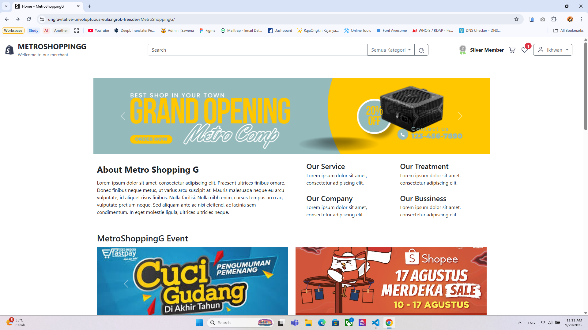 Website E-commerce "SilverStripe"